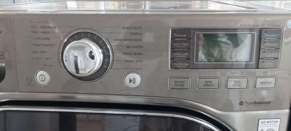 Gray LG Front Load Washer & Gas Dryer Set w/Pedestals & Steam - Image 2