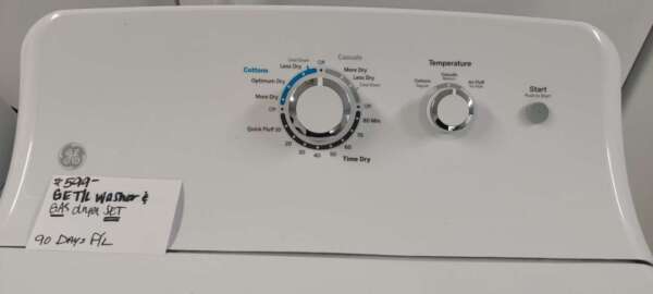 GE Top Load Washer and Gas Dryer Set - Image 4