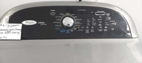 Gray Whirlpool Cabrio Platinum Top Load Washer & Steam Electric Dryer Set - Image 4