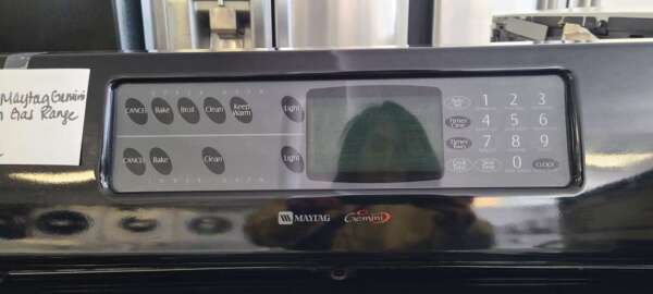 30" Black Maytag Gemini Double Oven Gas Range Selfclean - Image 2