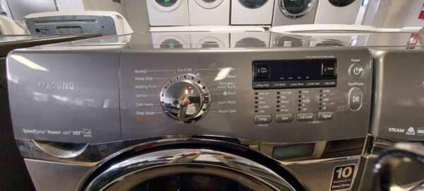 Gray Samsung Front Load Washer/Electric Dryer Set w/Steam and Sanitize - Image 2