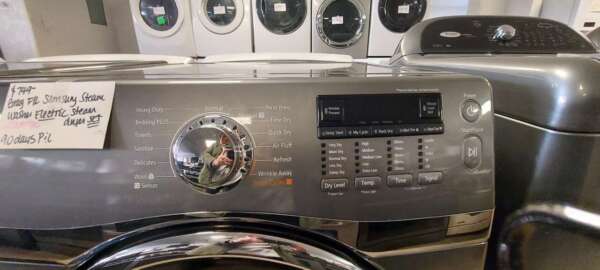 Gray Samsung Front Load Washer/Electric Dryer Set w/Steam and Sanitize - Image 5