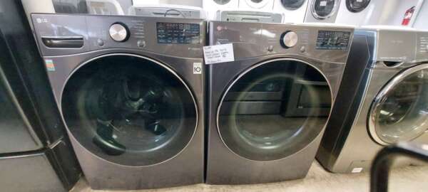 Gray LG Front Load Washer/Electric Dryer Set w/Steam