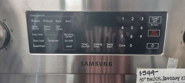 30" Blk/Stainless Steel Samsung Electric Glasstop Range w/Convection, Slow cook, Dehydrate, & more.. - Image 2