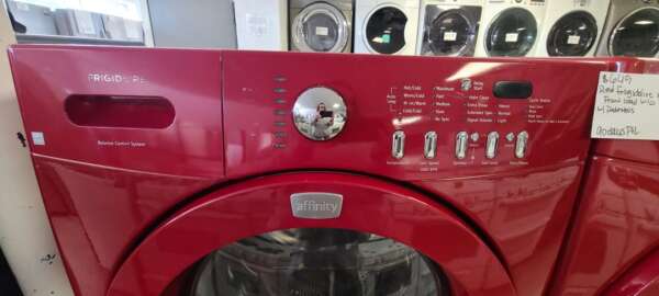 Red Frigidaire Affinity Front Load Washer/Electric Dryer Set w/Pedestals - Image 2