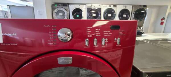 Red Frigidaire Affinity Front Load Washer/Electric Dryer Set w/Pedestals - Image 5