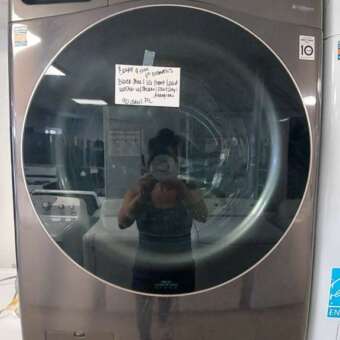 Black Steel LG Thin Q Front Load Washer w/Steam, Sanitary, & Allergiene