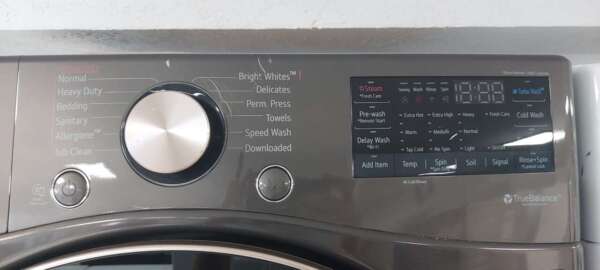 Black Steel LG Thin Q Front Load Washer w/Steam, Sanitary, & Allergiene - Image 2