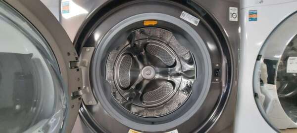 Black Steel LG Thin Q Front Load Washer w/Steam, Sanitary, & Allergiene - Image 3