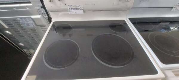 30" Bisque Maytag Gemini Double Oven Electric Glasstop Range - Image 3
