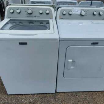 Maytag Bravos Top Load Washer & Electric  Dryer Set- Commercial Technology