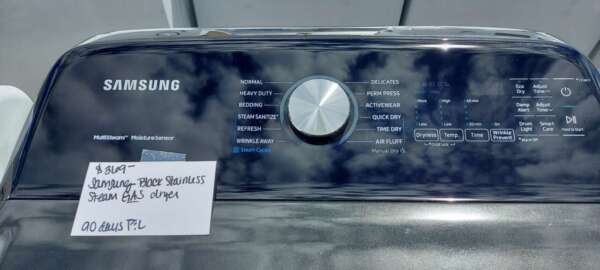 Samsung Black Stainless Gas Dryer w/Steam and Sanitize - Image 2