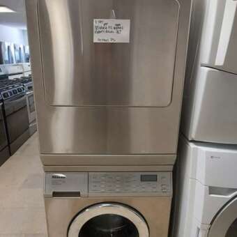 24" Stainless Steel Miele Front Load Washer/Electric Dryer Set