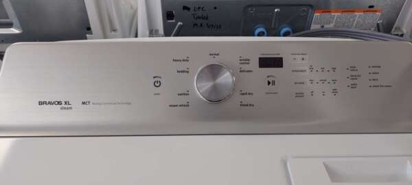 Maytag Top Load Washer (w/agitator) & Electric Bravos XL Dryer Set - Image 4