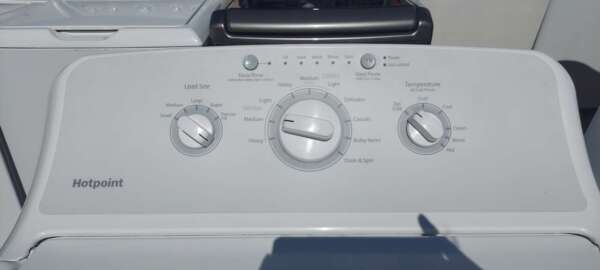 Hotpoint (by GE) Top Load Washer & Gas Dryer Set - Image 2