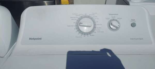 Hotpoint (by GE) Top Load Washer & Gas Dryer Set - Image 4