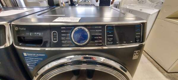 Gray GE Front Load Washer w/Steam - Image 2