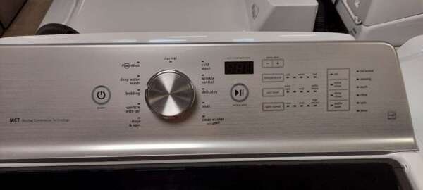 Maytag Top Load Washer (w/o agitator) & Electric Bravos XL Dryer Set - Image 2