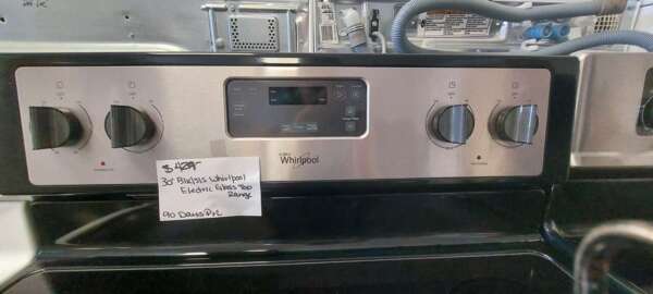 30" Blk/Stainless Steel Whirlpool Electric Glass Top Range - Image 2