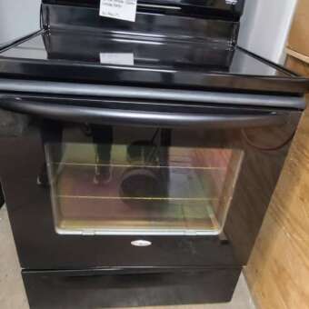 30" Black Amana Electric Glass Top Range