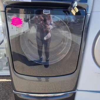 Gray Maytag Maxima Electric Steam Dryer w/Pedestal