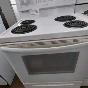 30'' White Frigidaire Electric Coil Top Range