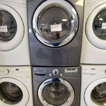 Gray LG Front Load Washer Electric Dryer Set