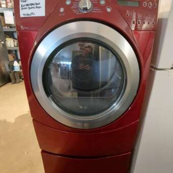 Red Whirlpool Duet Steam Electric Dryer