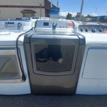 Gray Maytag Bravos XL Electric Dryer With Steam